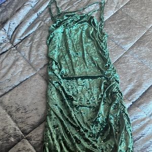 Velvet rhinestone mini dress from Cider